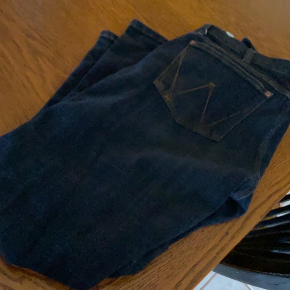 Worn a couple of times, Dark wash, Wrangler Retro, Slim Boot jeans.  Size 31x30